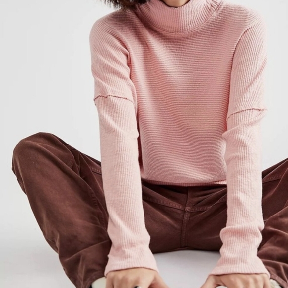 WE THE FREE* Casey tunic pullover sweater top long sleeve mock neck ribbed cotto - Picture 3 of 15